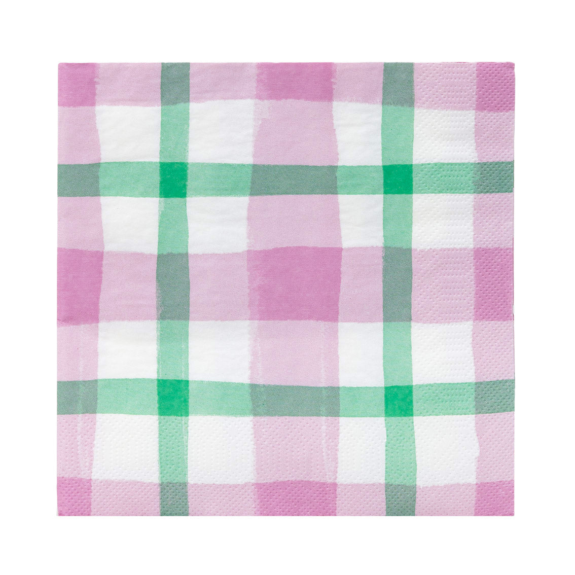 Lilac & Green Gingham Paper Napkins - 20 Pack