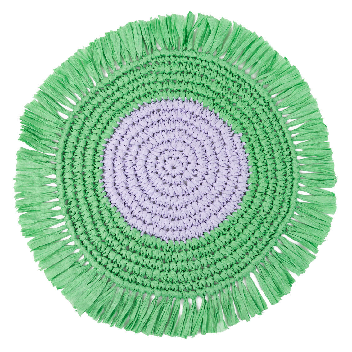 Lilac & Green Paper Raffia Placemats - 2 Pack