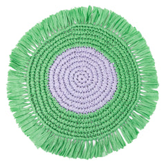 Lilac & Green Paper Raffia Placemats - 2 Pack