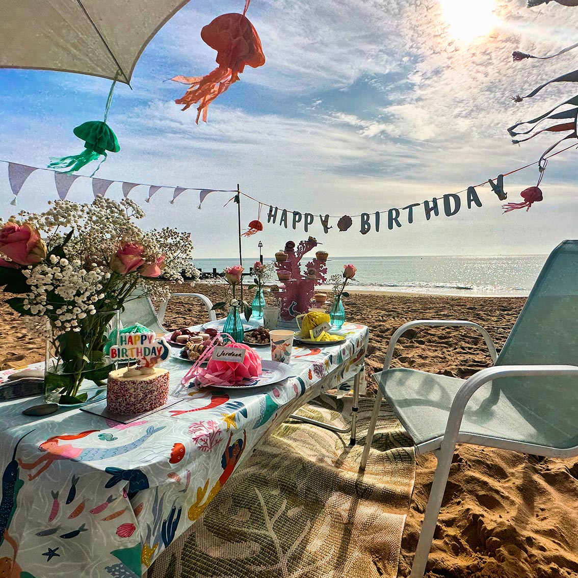Mermaid Happy Birthday Paper Garland Banner - 3m