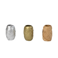 Metallic Raffia Christmas Ribbons - 3 Pack