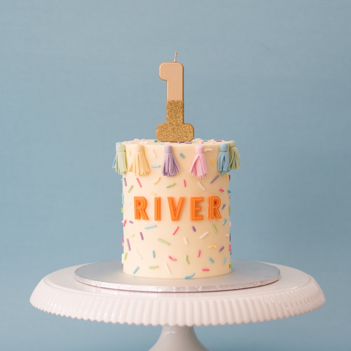 Gold Glitter Birthday Number Candle - 1