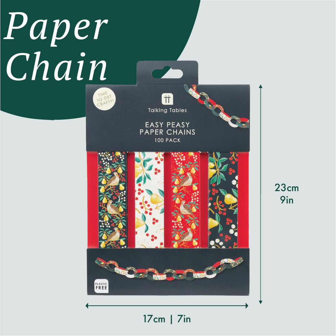 Partridge & Pear Paper Chains - 100 Pack