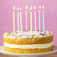 Pastel Printed 'Happy Birthday' Candles - 24 Pack