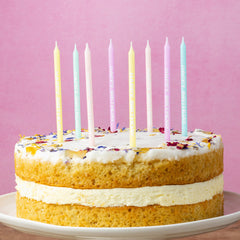 Pastel Printed 'Happy Birthday' Candles - 24 Pack