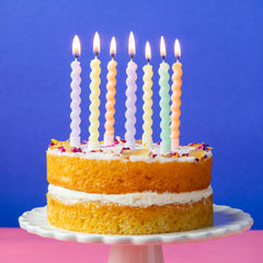 Pastel Twirl Birthday Candles - 8 Pack