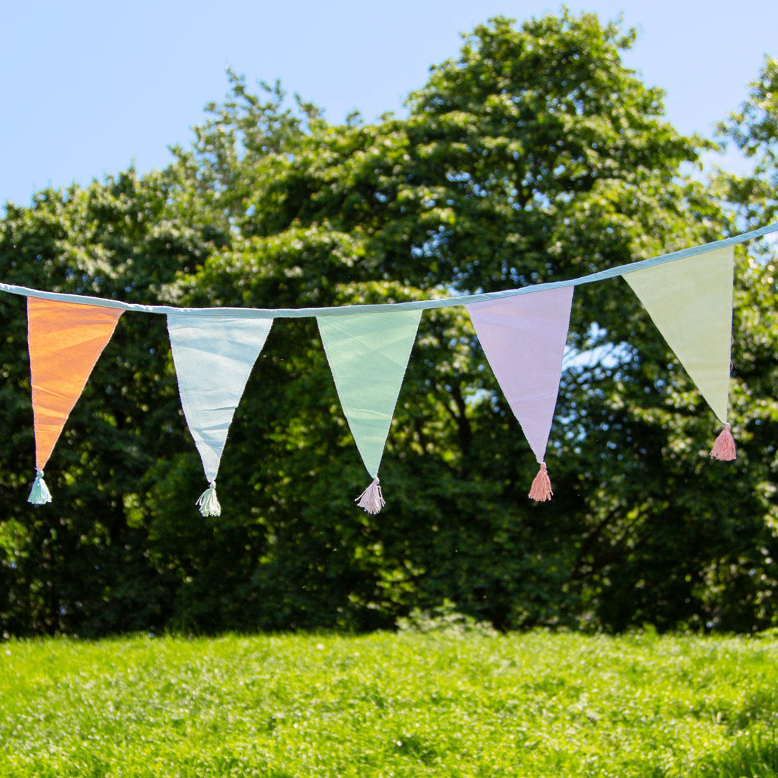 Pastel Fabric Birthday Banner Bunting, 3m