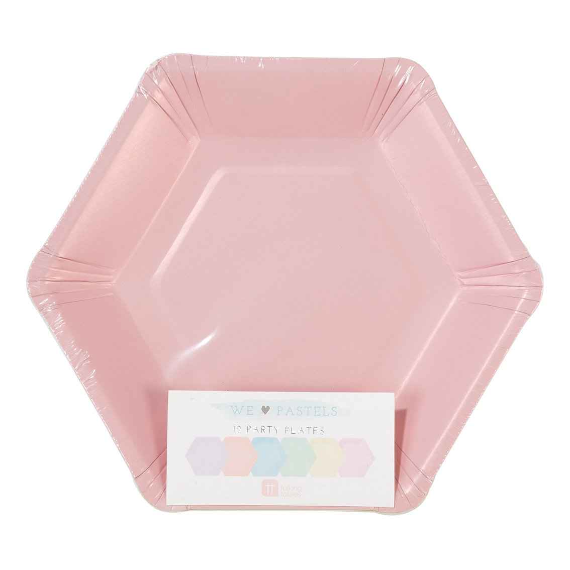 Pastel Hexagonal Plates - 12 Pack