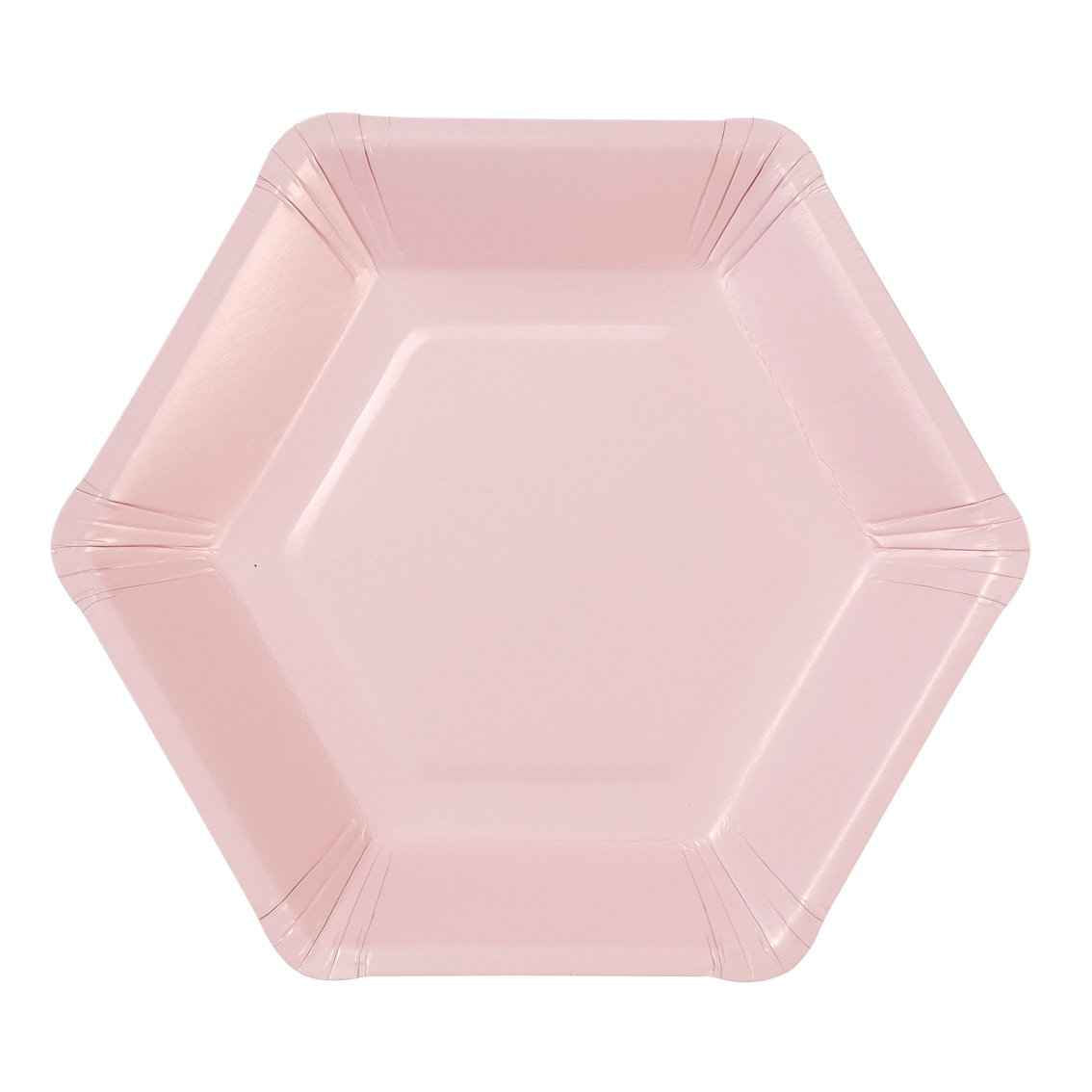 Pastel Hexagonal Plates - 12 Pack