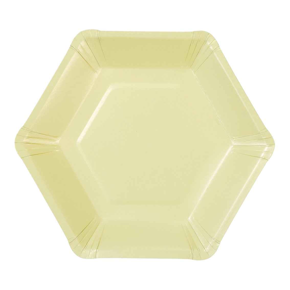 Pastel Hexagonal Plates - 12 Pack
