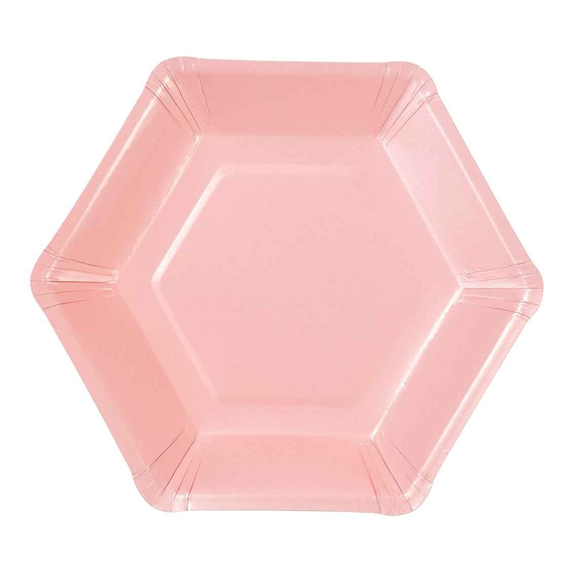 Pastel Hexagonal Plates - 12 Pack