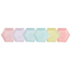 Pastel Hexagonal Plates - 12 Pack