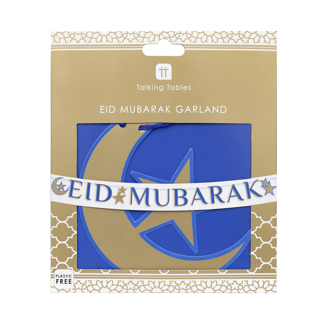 Navy & Gold Eid Mubarak Paper Garland Banner