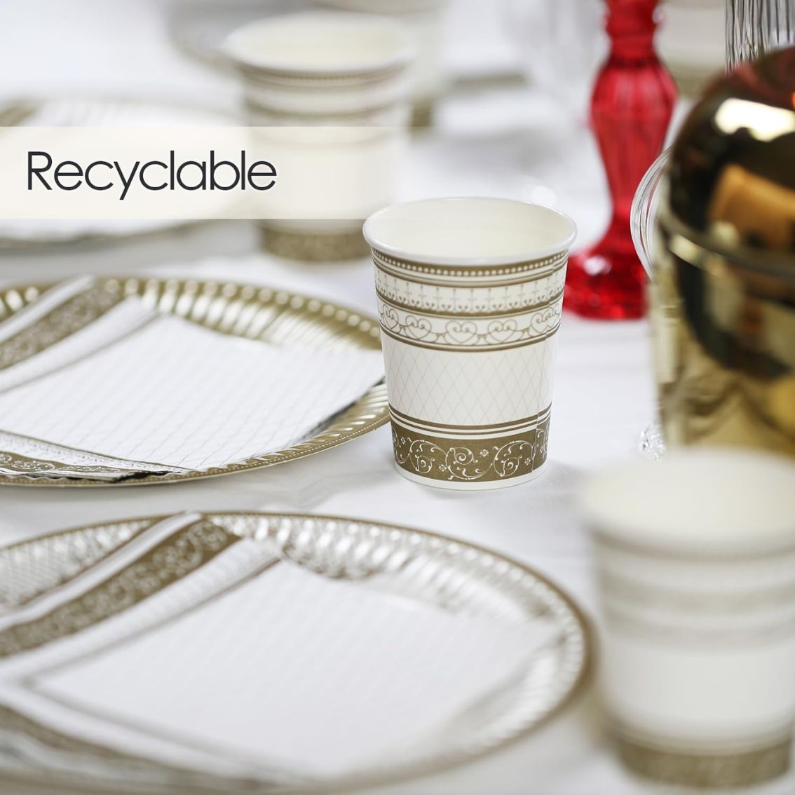 Gold & White Party Pack - 16 Pack