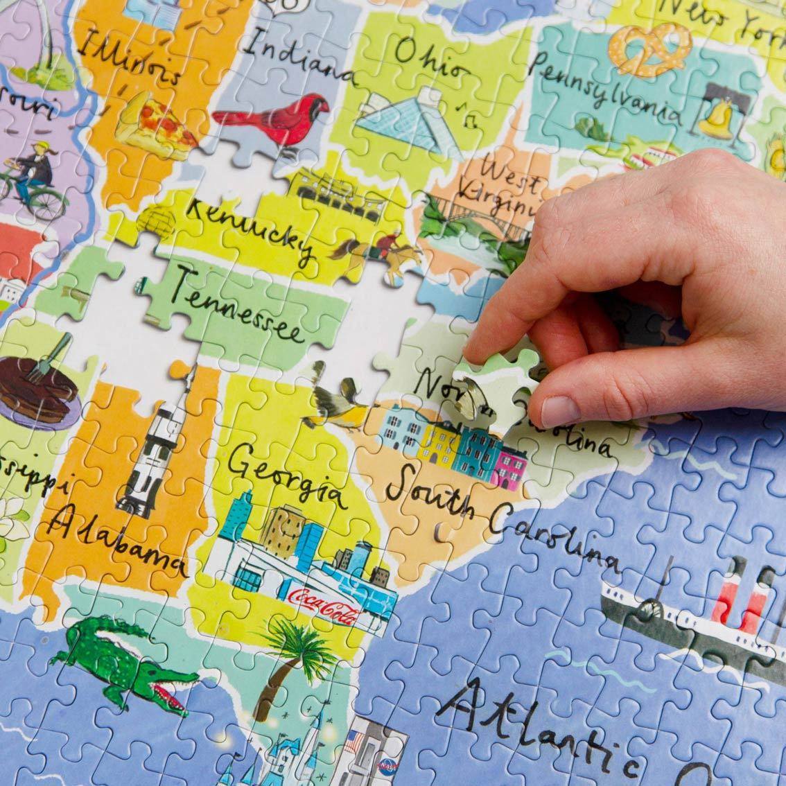 Map of the USA Jigsaw Puzzle - 1000 Pieces