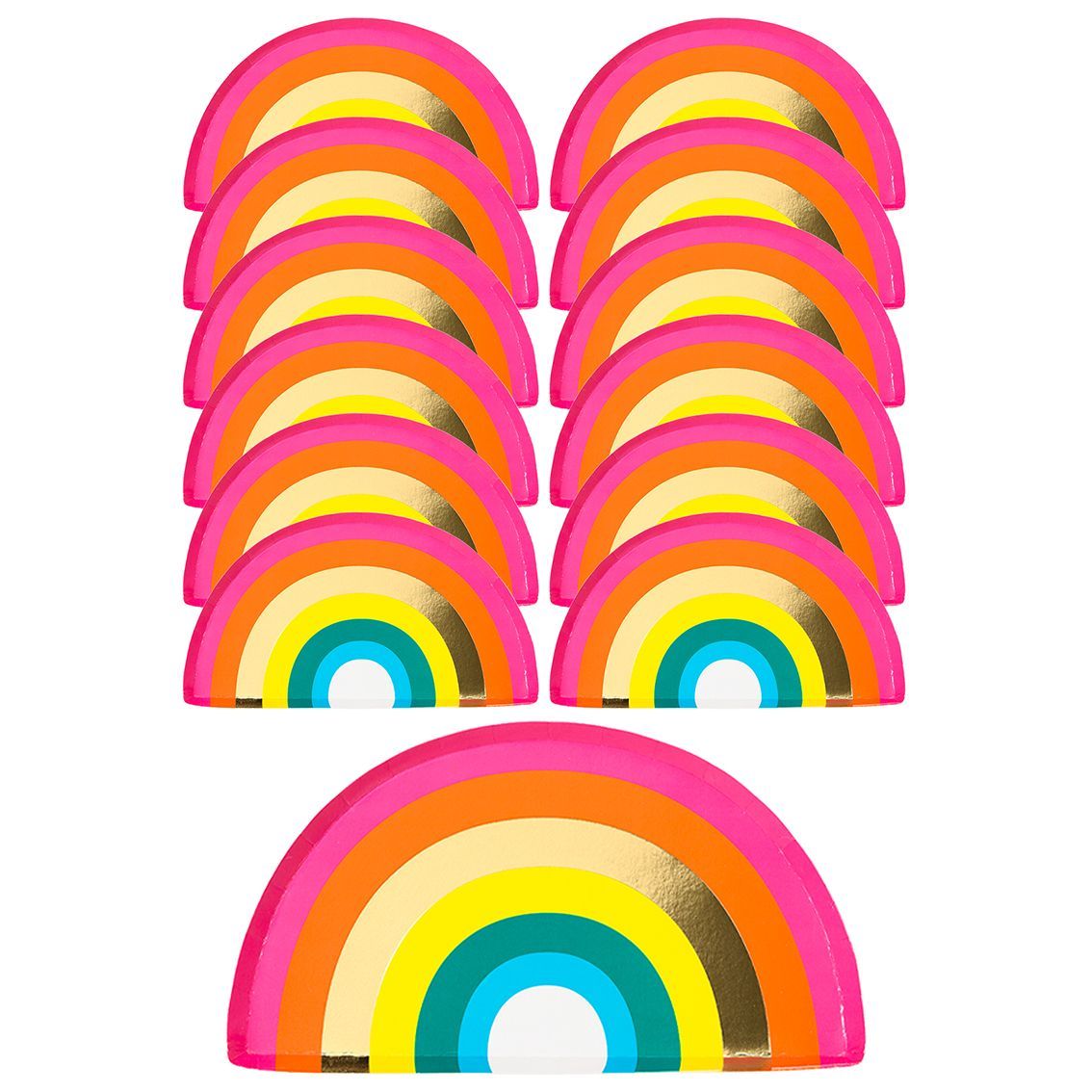 Birthday Brights Rainbow Shaped Plates - 10 pack