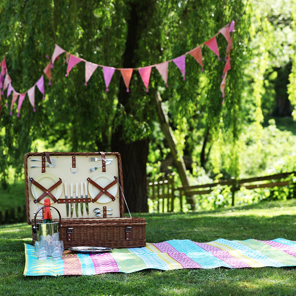 Pink Fabric Birthday Banner Bunting - 3m