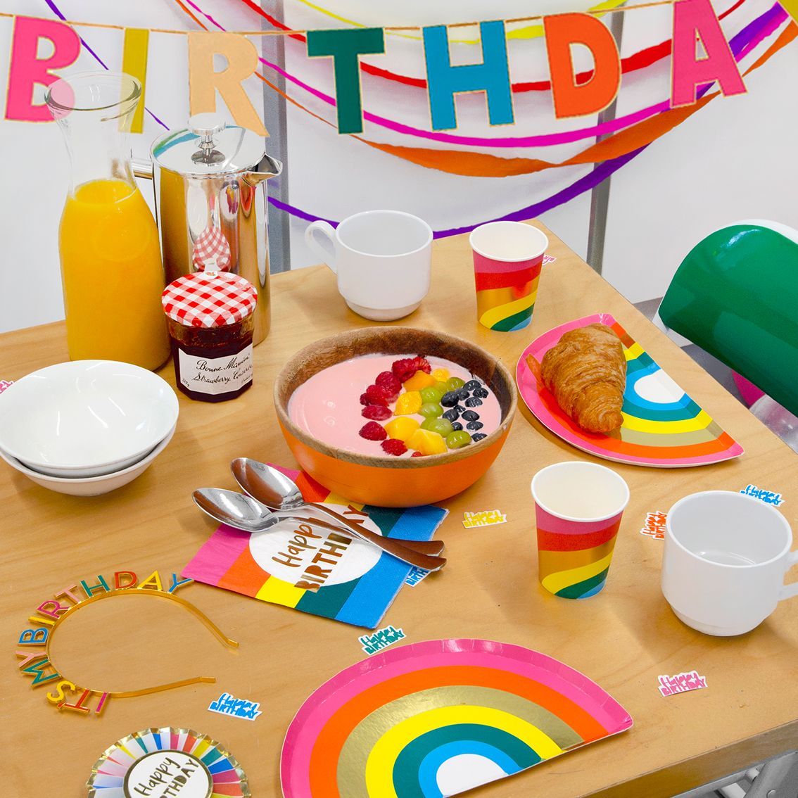 Birthday Brights Rainbow Shaped Plates - 10 pack