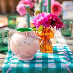 Green & White Gingham Table Runner - 2m