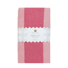 Pink Stripe Cotton XL Tablecloth - 160cm x 250cm
