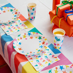 Birthday Brights Rainbow Star Plates - 8 Pack