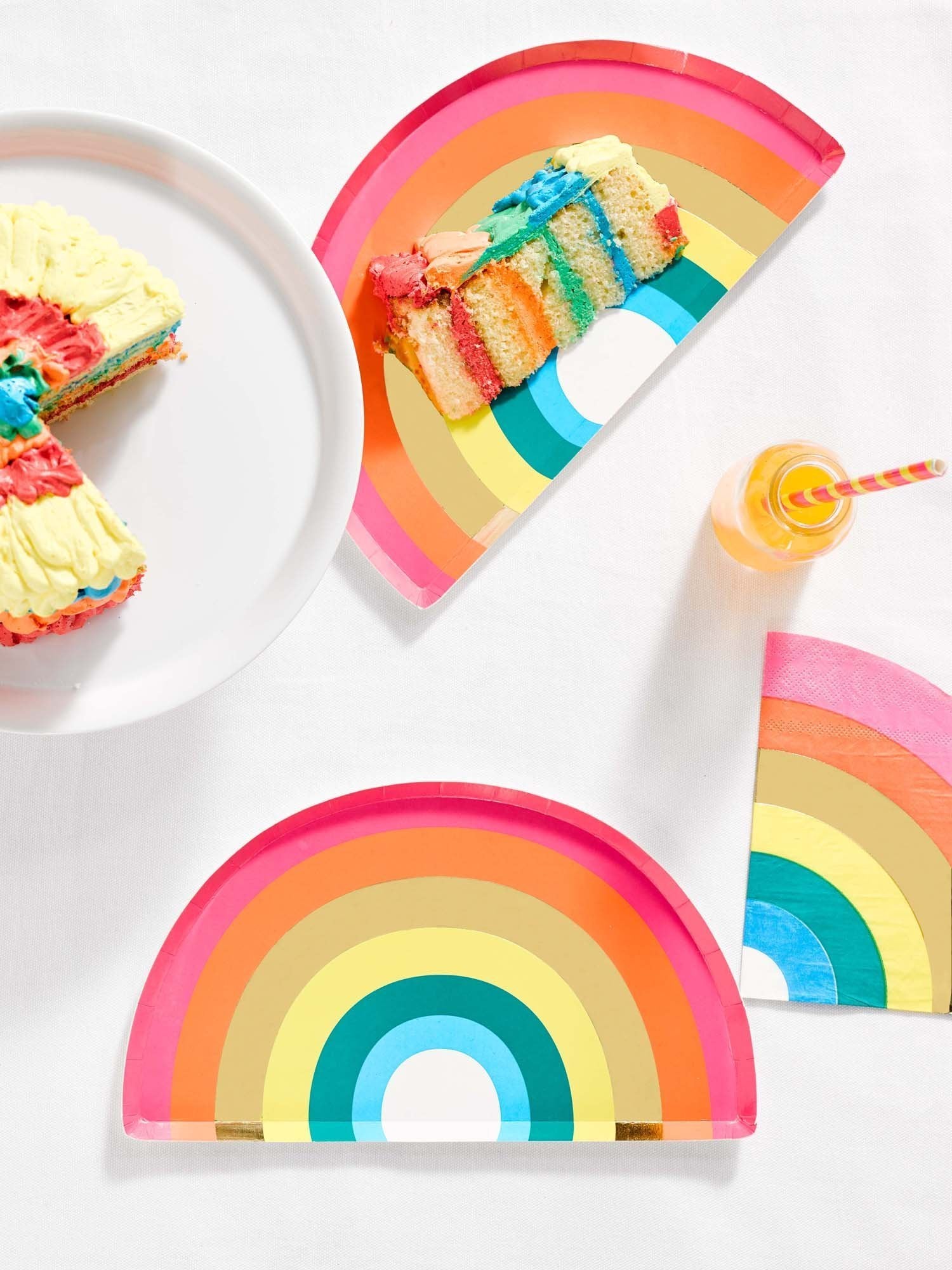 Birthday Brights Rainbow Shaped Plates - 10 pack