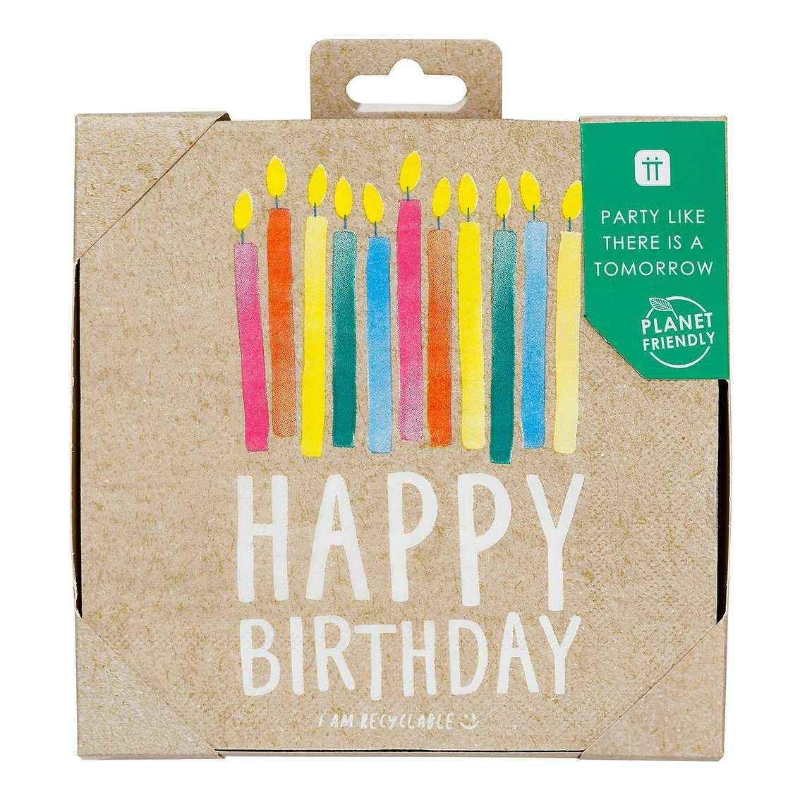 Happy Birthday Candles Paper Napkins - 20 Pack