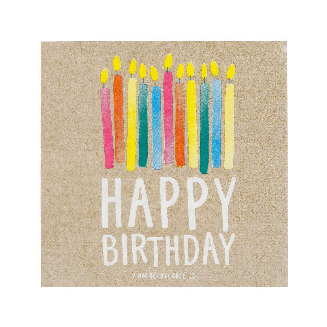 Happy Birthday Candles Paper Napkins - 20 Pack