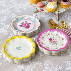 Bulk Pack of 144 Floral Paper Plates - 3 Designs