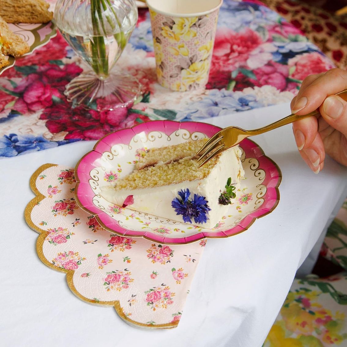 Bulk Pack of 144 Floral Paper Plates - 3 Designs