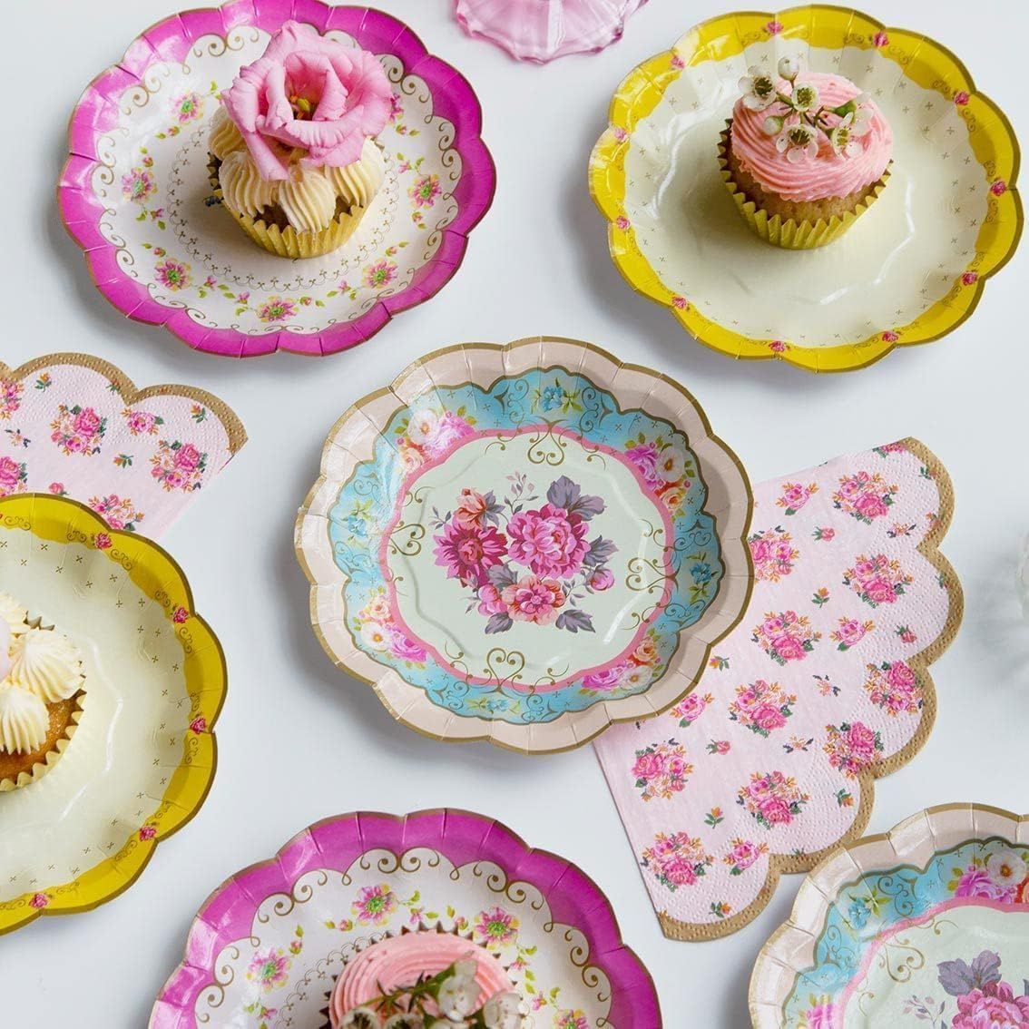 Bulk Pack of 144 Floral Paper Plates - 3 Designs