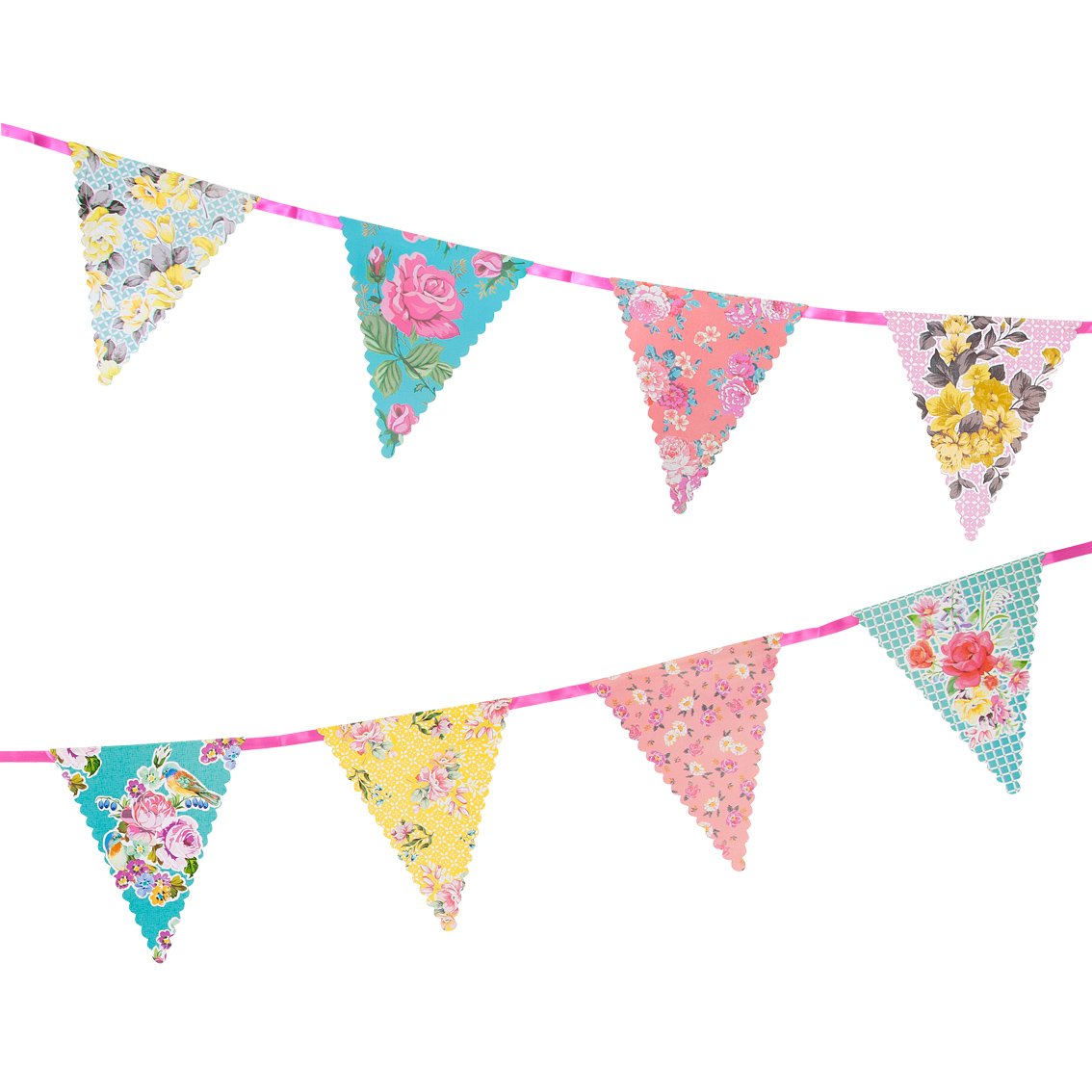 Floral Paper Bunting Banner