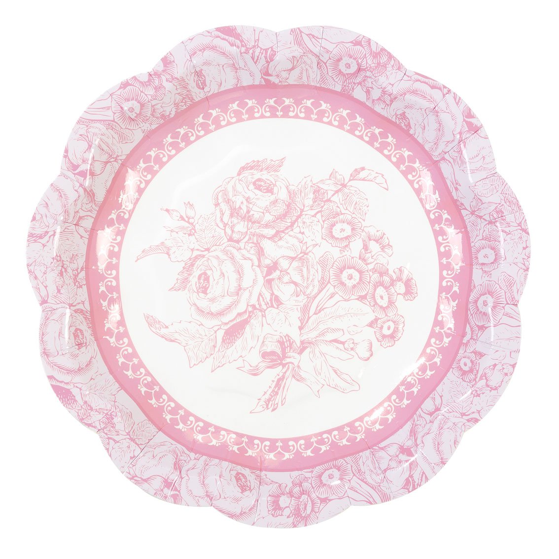 Multicoloured Floral Paper Plates - 12 pack