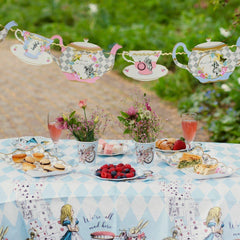 Blue Alice in Wonderland Paper Table Cover