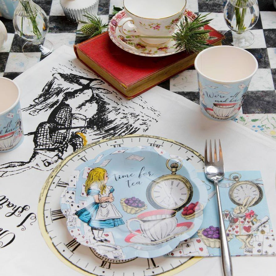 Alice in Wonderland Blue Cocktail Paper Napkins - 20 Pack