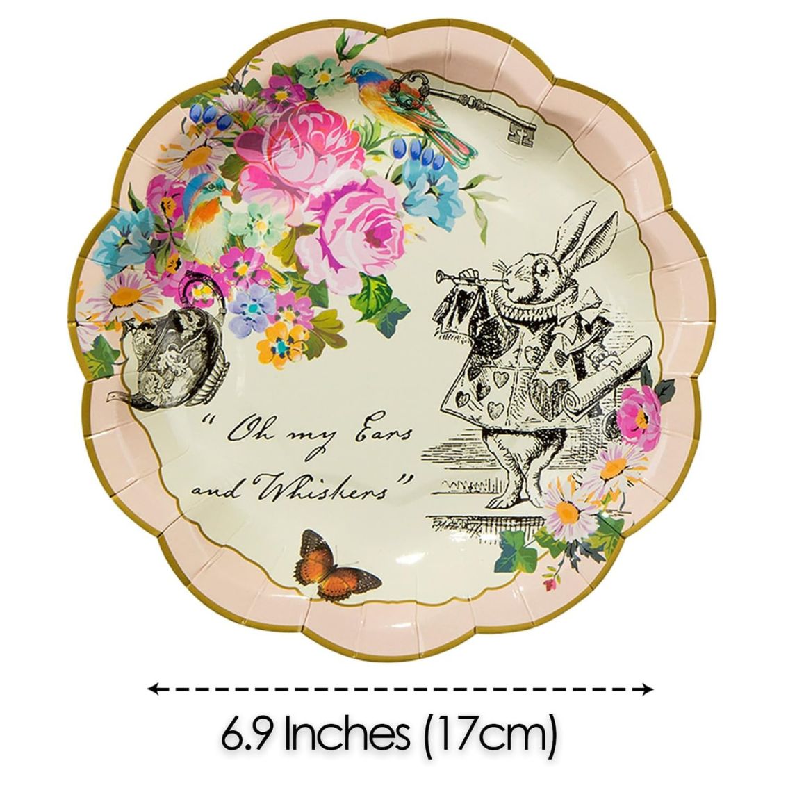 Bulk Pack of 144 Alice In Wonderland Paper Plates - 3 Designs