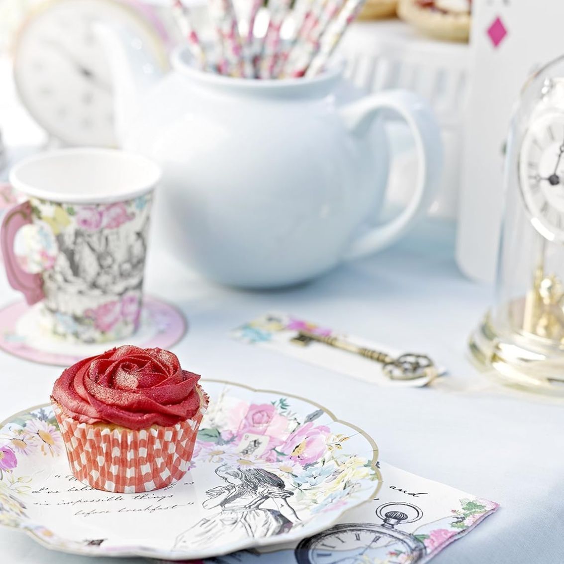 Bulk Pack of 144 Alice In Wonderland Paper Plates - 3 Designs