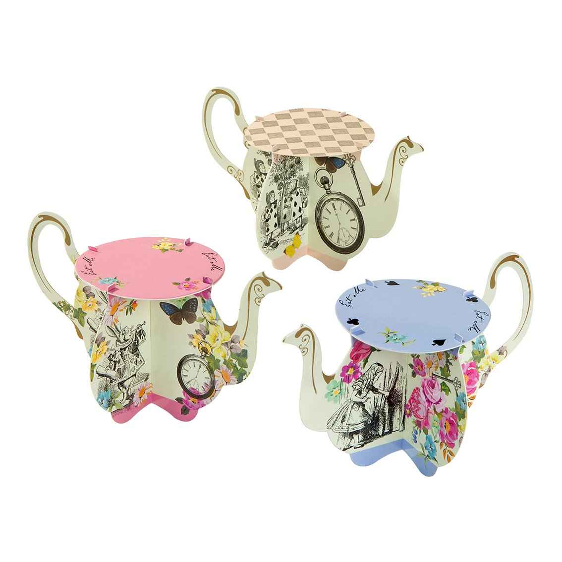Alice in Wonderland Card Teapot Cake Stands