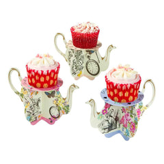 Alice in Wonderland Card Teapot Cake Stands