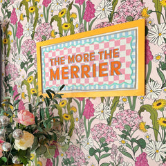 Orange Fabric 'The More the Merrier' Framed Sign - 62cm