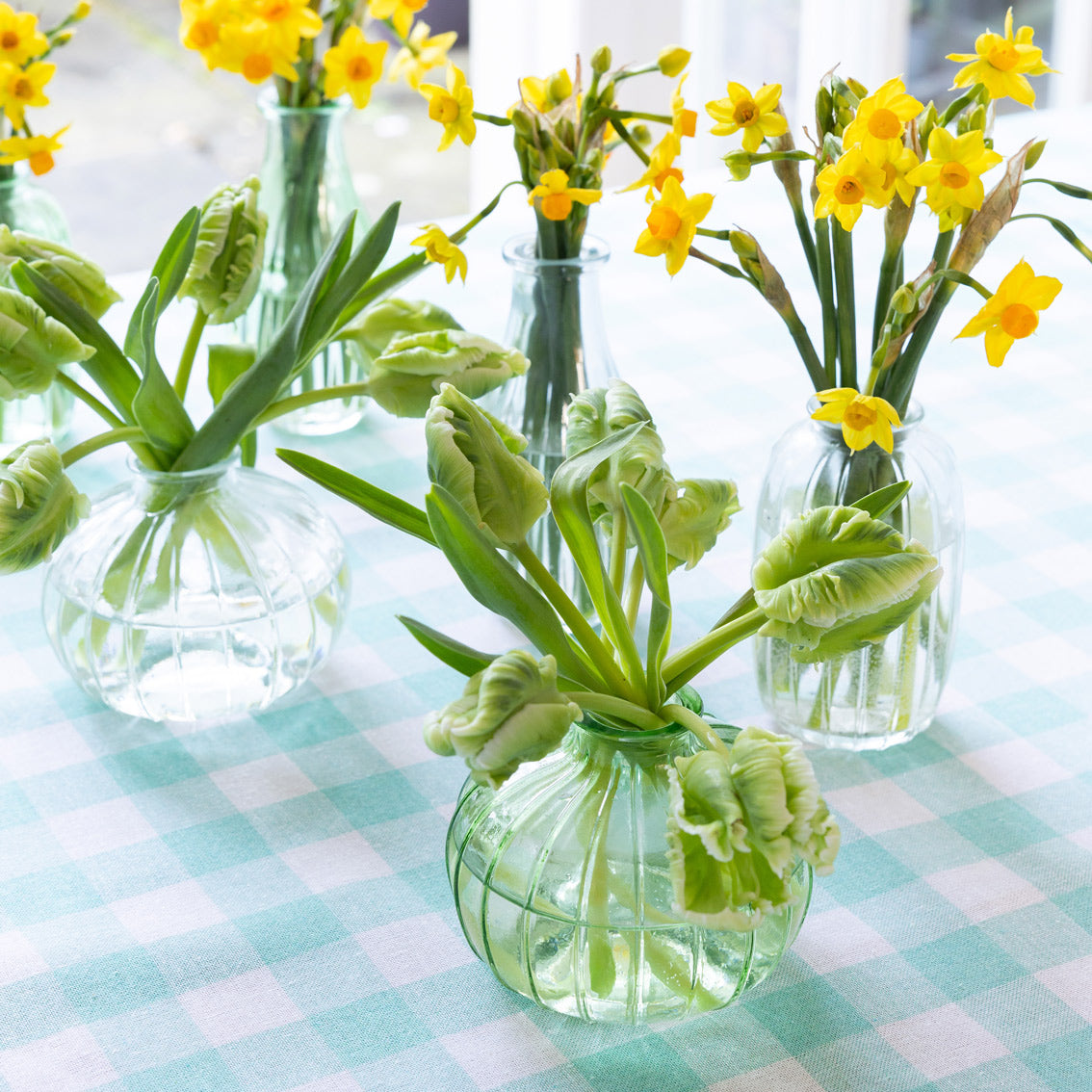 Green Round Glass Bud Vase - 8cm
