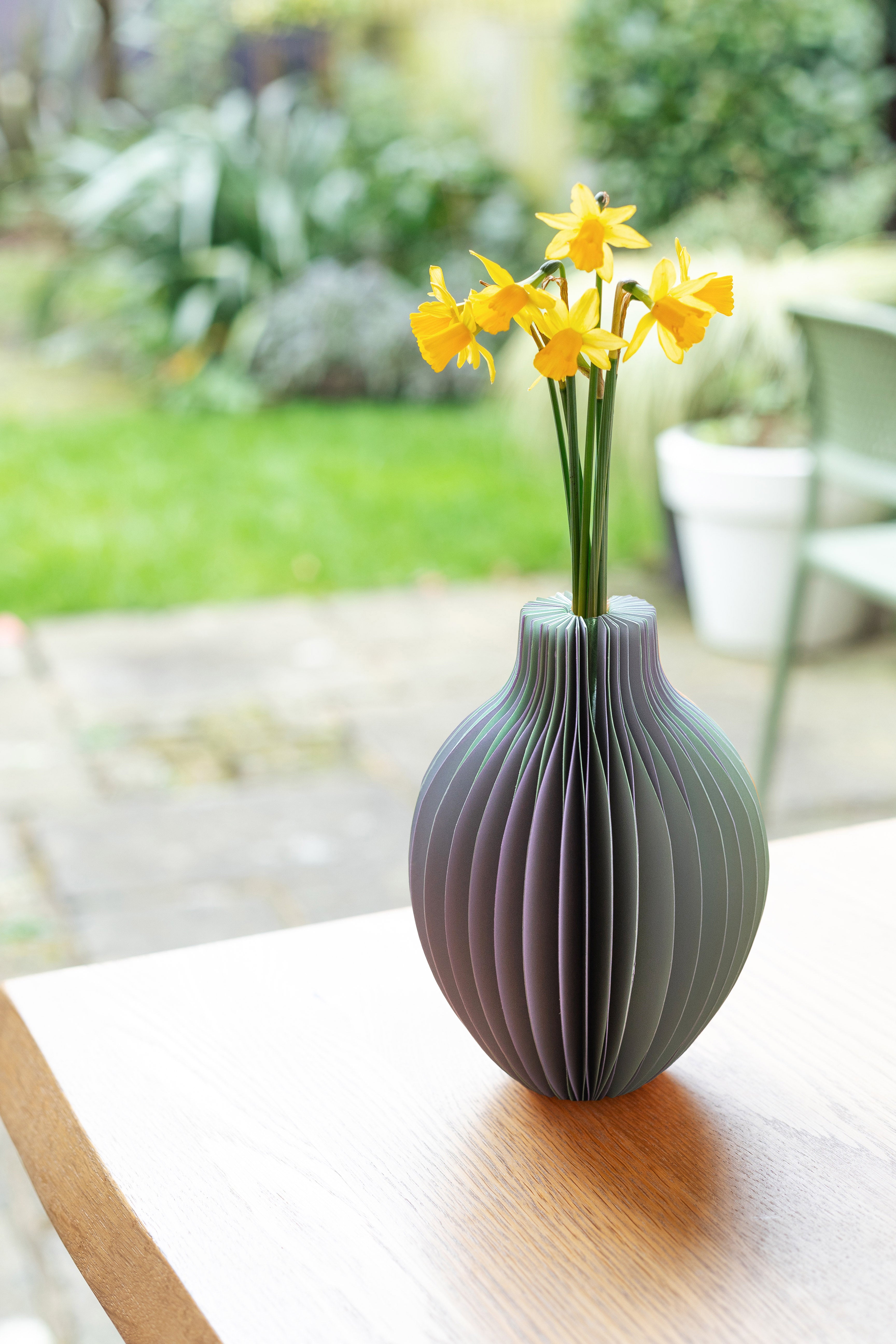 Lilac & Green Honeycomb Colour Paper Bud Vase