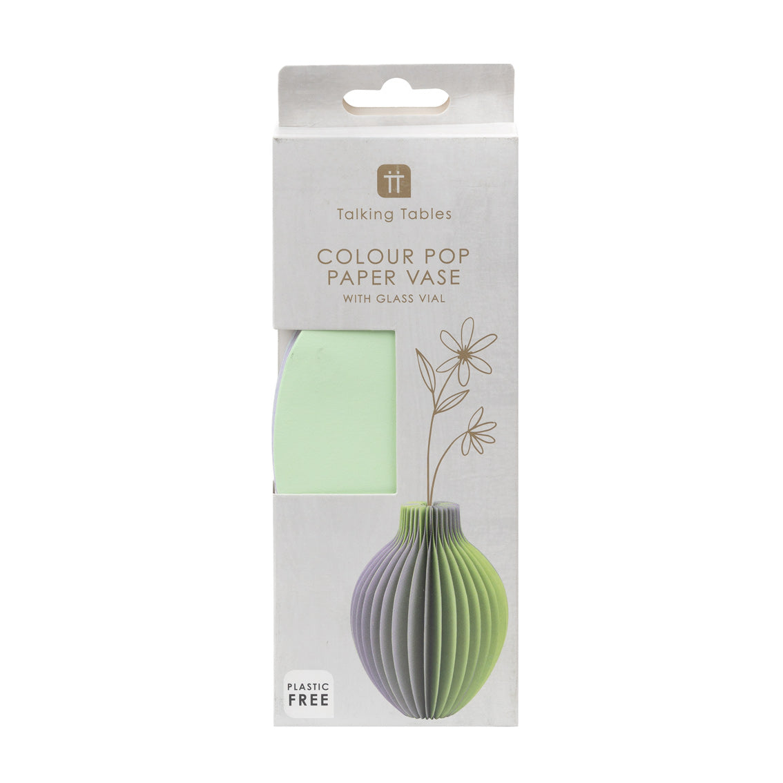Lilac & Green Honeycomb Colour Paper Bud Vase