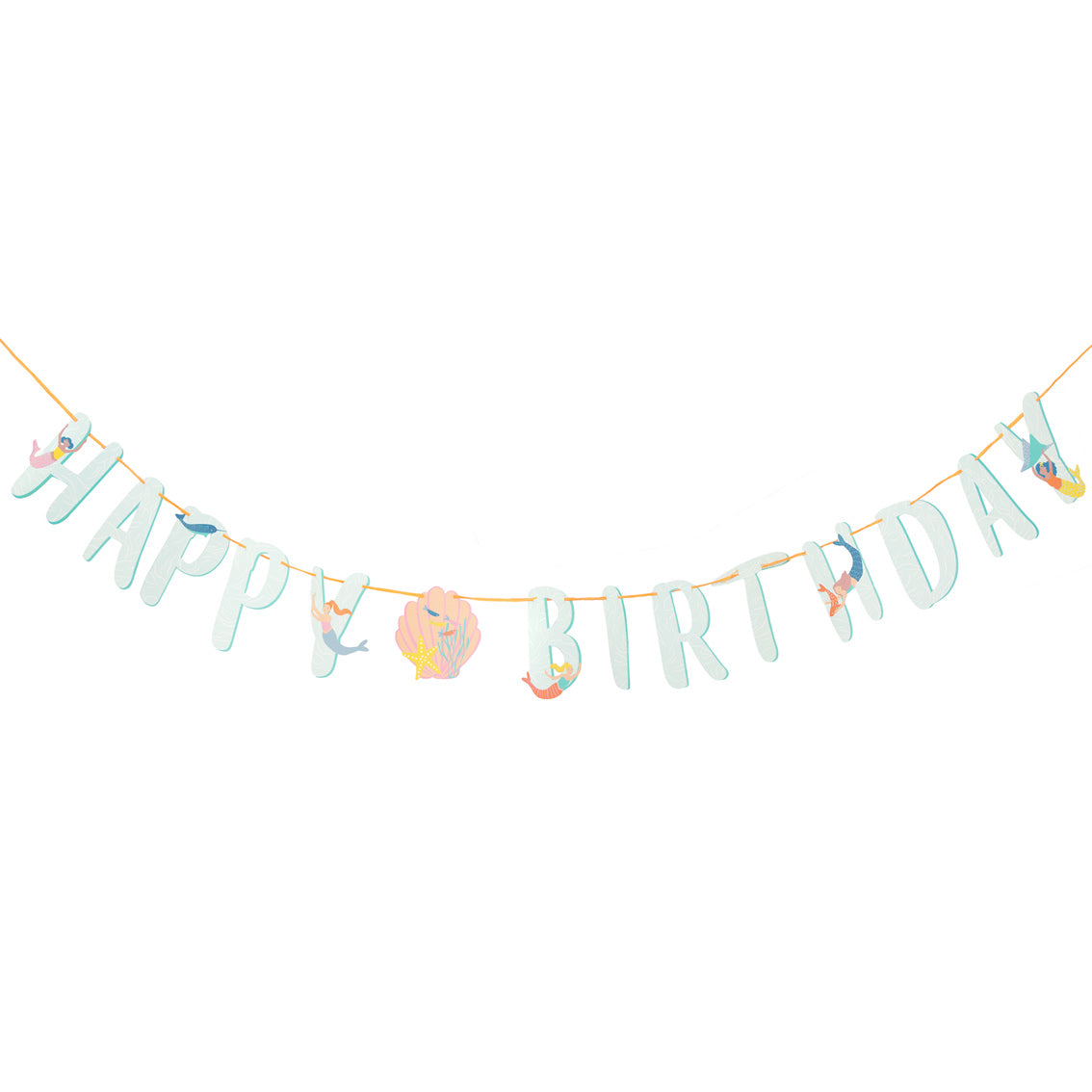 Mermaid Happy Birthday Paper Garland Banner - 3m