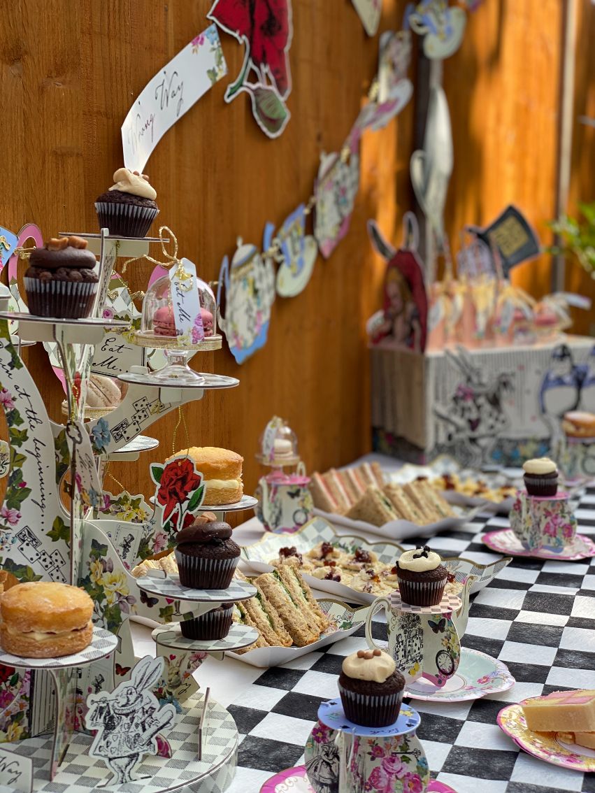 Alice in Wonderland Card Teapot Cake Stands