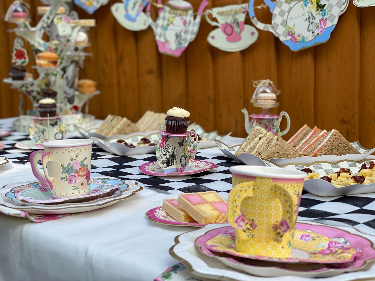 Alice in Wonderland Card Teapot Cake Stands